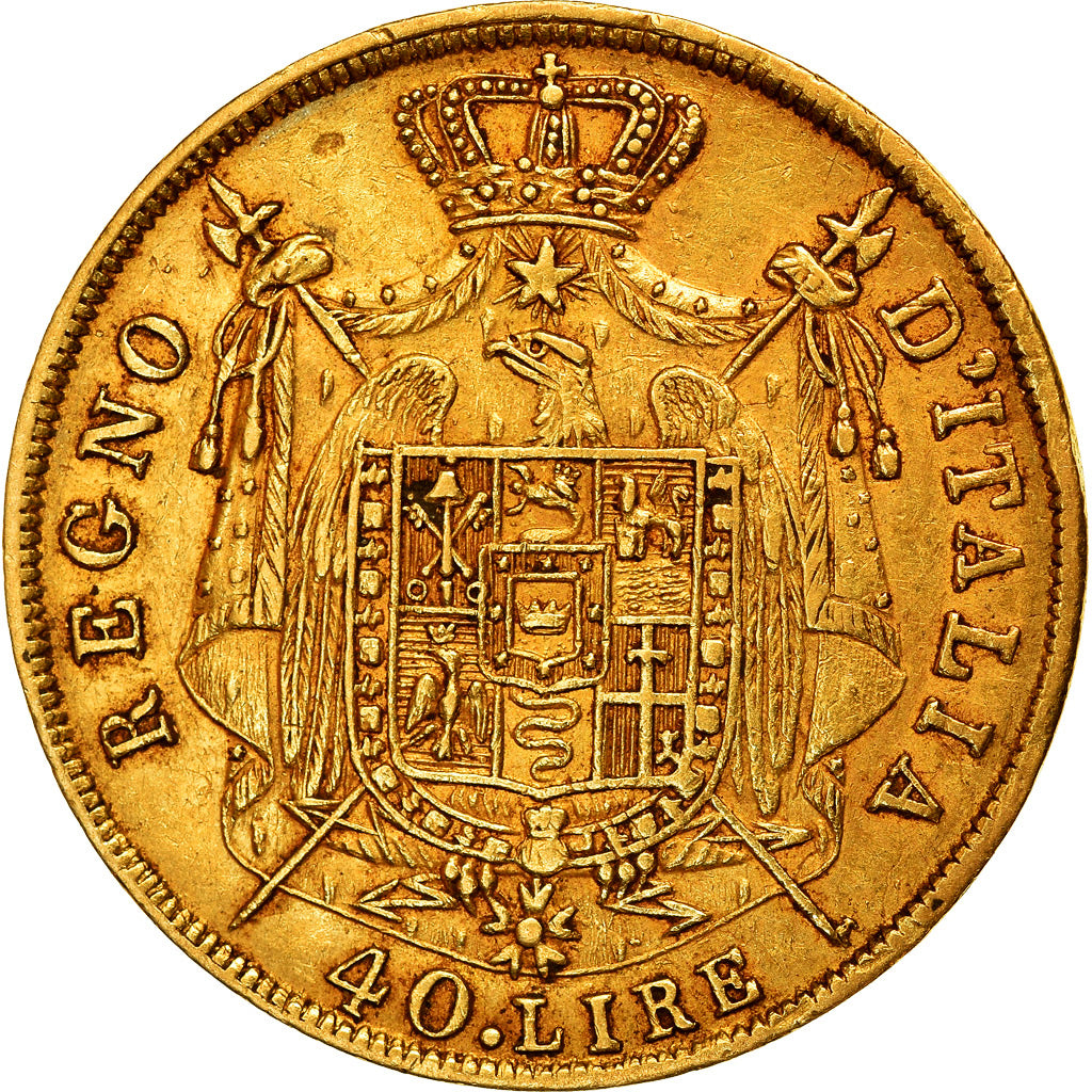 Munten, Italiaanse staten, KINGDOM OF NAPOLEON, Napoleon I, 40 Lire, 1811
