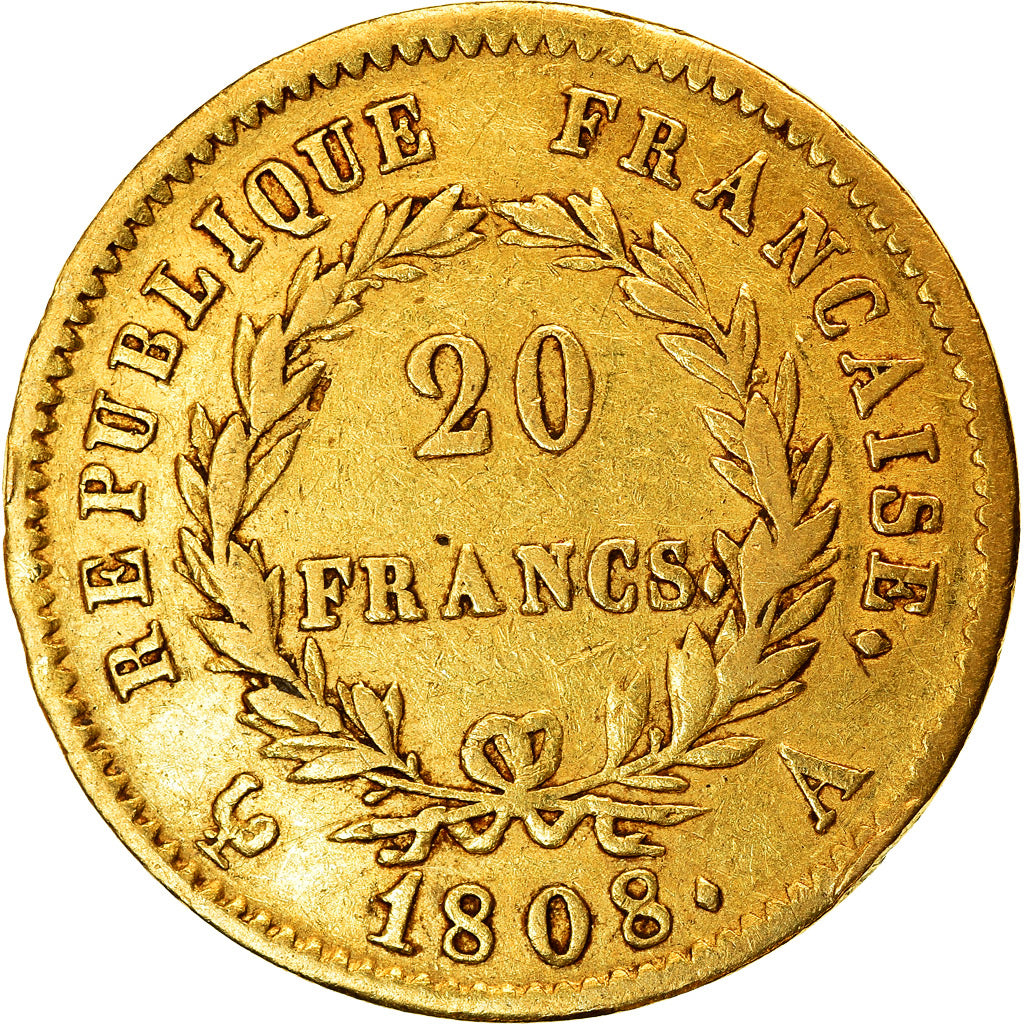 Coin, France, Napoléon I, 20 Francs, 1808, Paris, EF(40-45), Gold, KM:687.1