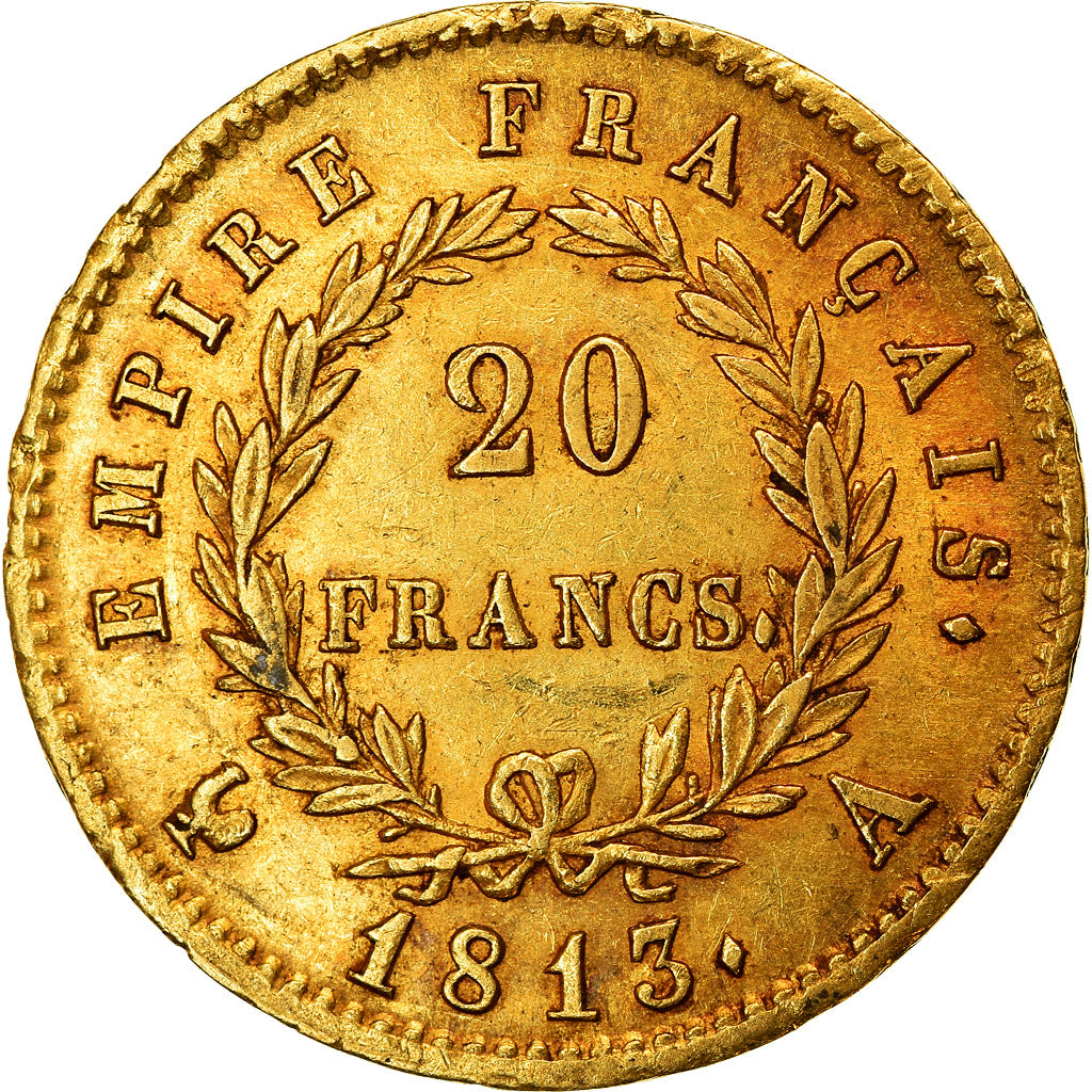 Moneta, Francja, Napoléon I, 20 Francs, 1813, Paris, AU(50-53), Złoto
