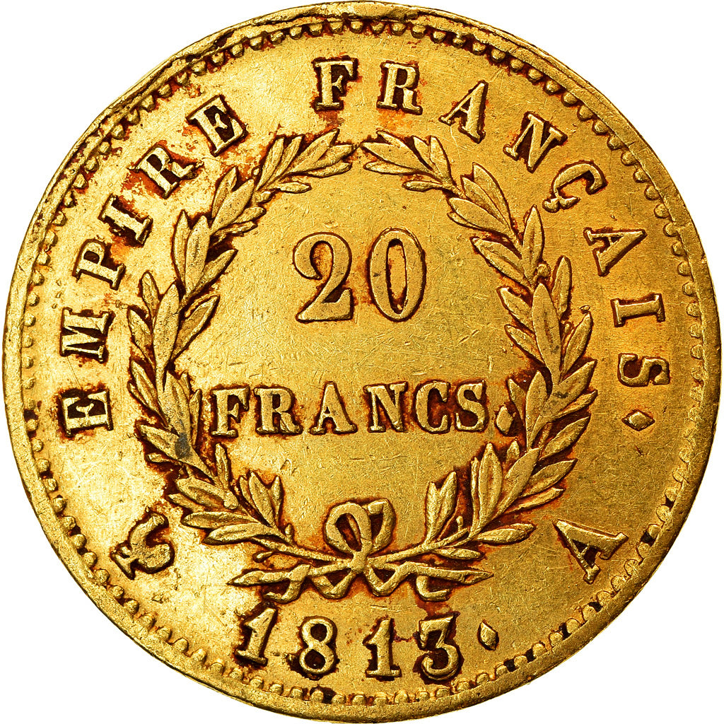 Moneta, Francja, Napoléon I, 20 Francs, 1813, Paris, AU(50-53), Złoto