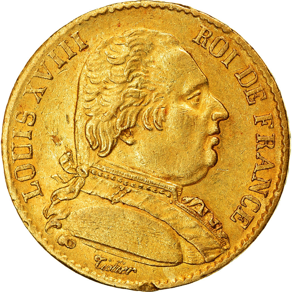 Munten, Frankrijk, Louis XVIII, Louis XVIII, 20 Francs, 1815, Lille, ZF+, Goud