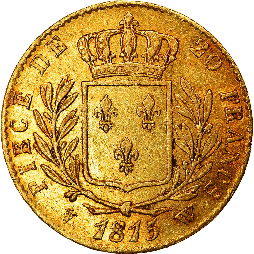 Munten, Frankrijk, Louis XVIII, Louis XVIII, 20 Francs, 1815, Lille, ZF+, Goud