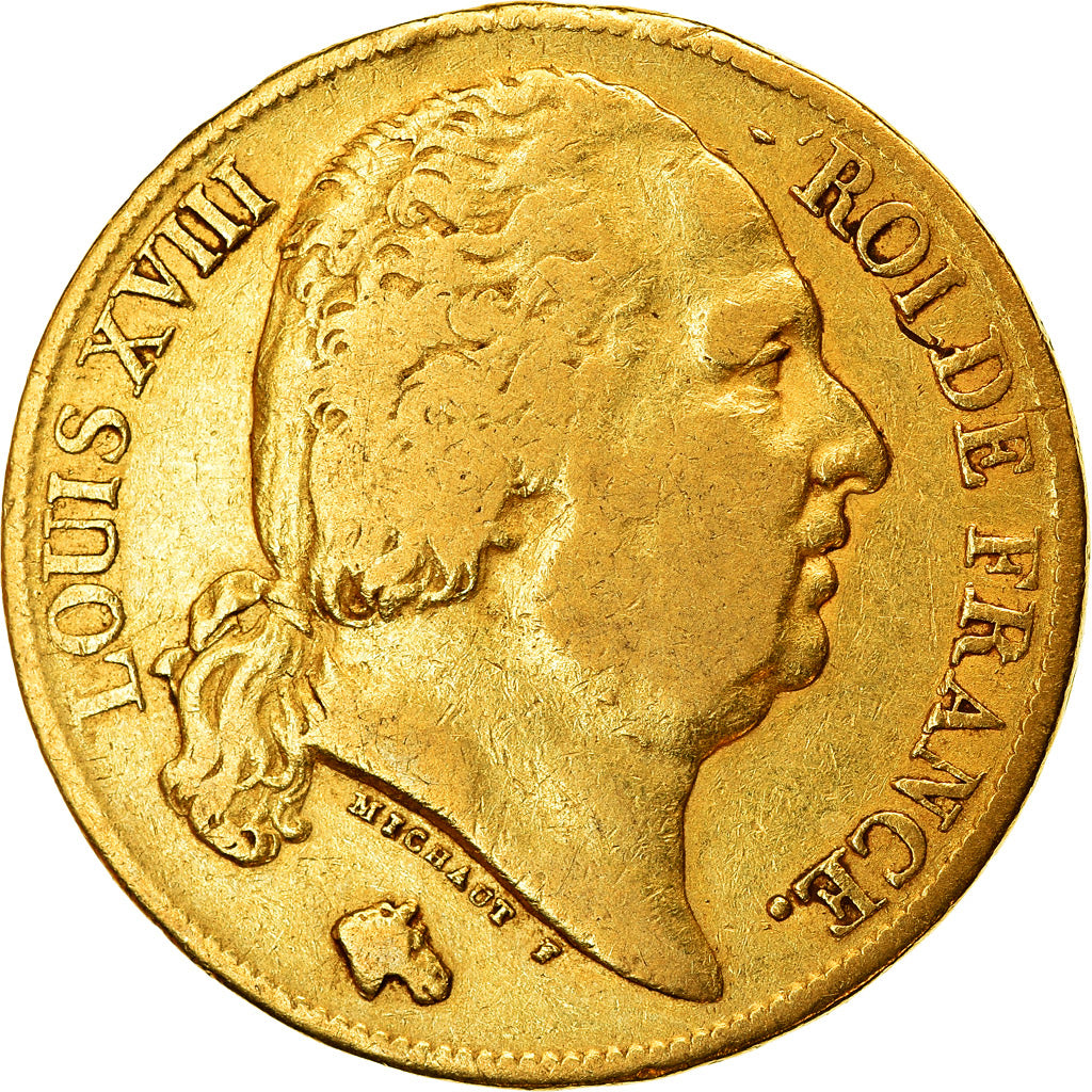 Monnaie, France, Louis XVIII, Louis XVIII, 20 Francs, 1819, Paris, TB+, Or