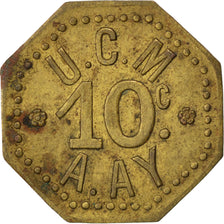 Münze, Frankreich, 10 Centimes, S+, Messing, Elie:10.2