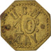 Moneda, Francia, 10 Centimes, BC+, Latón, Elie:10.2