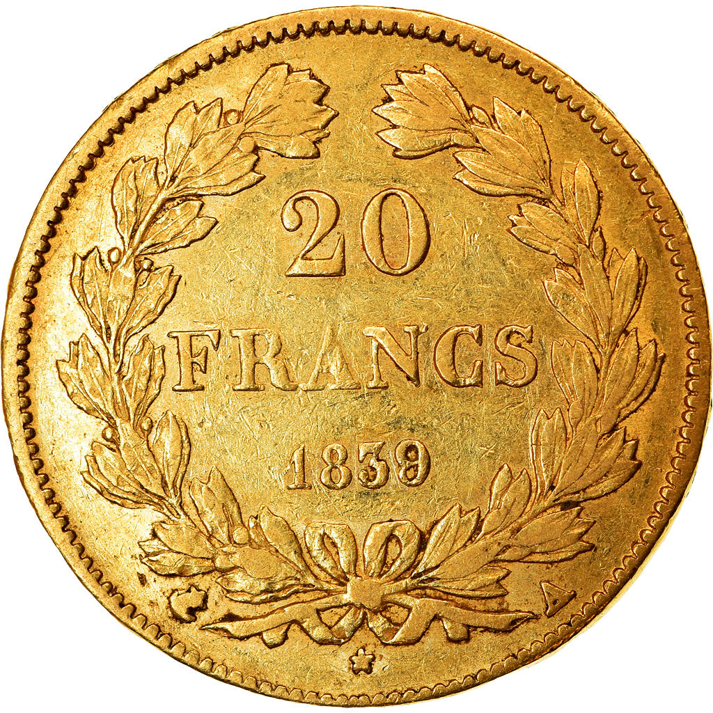 Coin, France, Louis-Philippe, 20 Francs, 1839, Paris, EF(40-45), Gold, KM:750.1