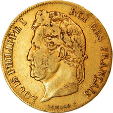 Moneta, Francia, Louis-Philippe, 20 Francs, 1840, Paris, BB, Oro, KM:750.1