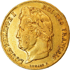 Moneda, Francia, Louis-Philippe, 20 Francs, 1840, Paris, MBC, Oro, KM:750.1