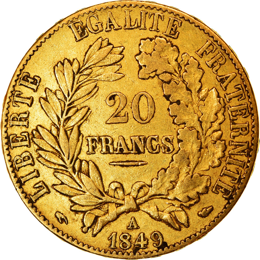 Münze, Frankreich, Cérès, 20 Francs, 1849, Paris, Rare, SS+, Gold, KM:762