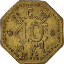 France, 10 Centimes, EF(40-45), Brass, Elie #10.2, 2.25