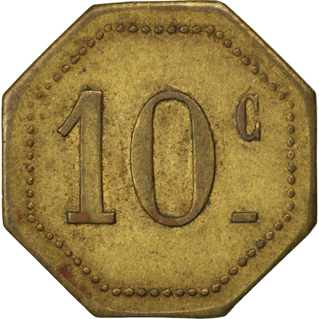 France, 10 Centimes, EF(40-45), Brass, Elie #10.2, 2.25
