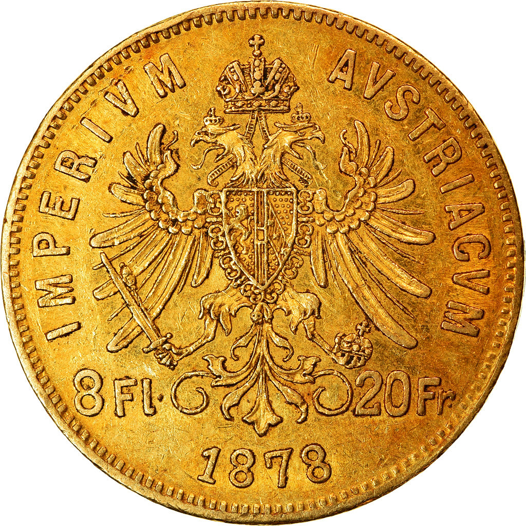Monnaie, Autriche, Franz Joseph I, 8 Florins-20 Francs, 1878, TTB+, Or, KM:2269