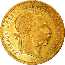 Moneta, Węgry, Franz Joseph I, 8 Forint 20 Francs, 1874, Kremnitz, AU(55-58)