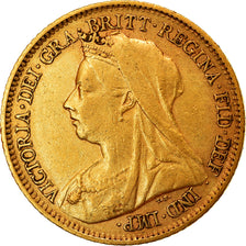Moneta, Australia, Victoria, 1/2 Sovereign, 1900, Sydney, BB+, Oro, KM:12