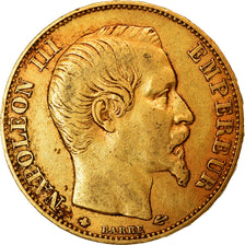 Moneta, Francia, Napoleon III, Napoléon III, 20 Francs, 1858, Strasbourg, BB