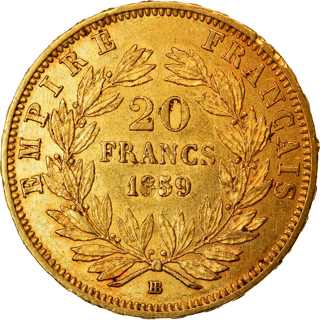 Monnaie, France, Napoleon III, 20 Francs, 1859, Strasbourg, TTB+, Or