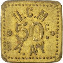 France, 50 Centimes, AU(50-53), Brass, Elie #10.3, 2.29