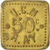 France, 50 Centimes, AU(50-53), Brass, Elie #10.3, 2.29