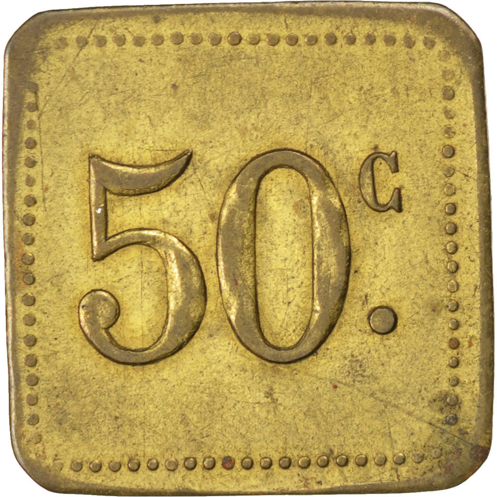 France, 50 Centimes, AU(50-53), Brass, Elie #10.3, 2.29