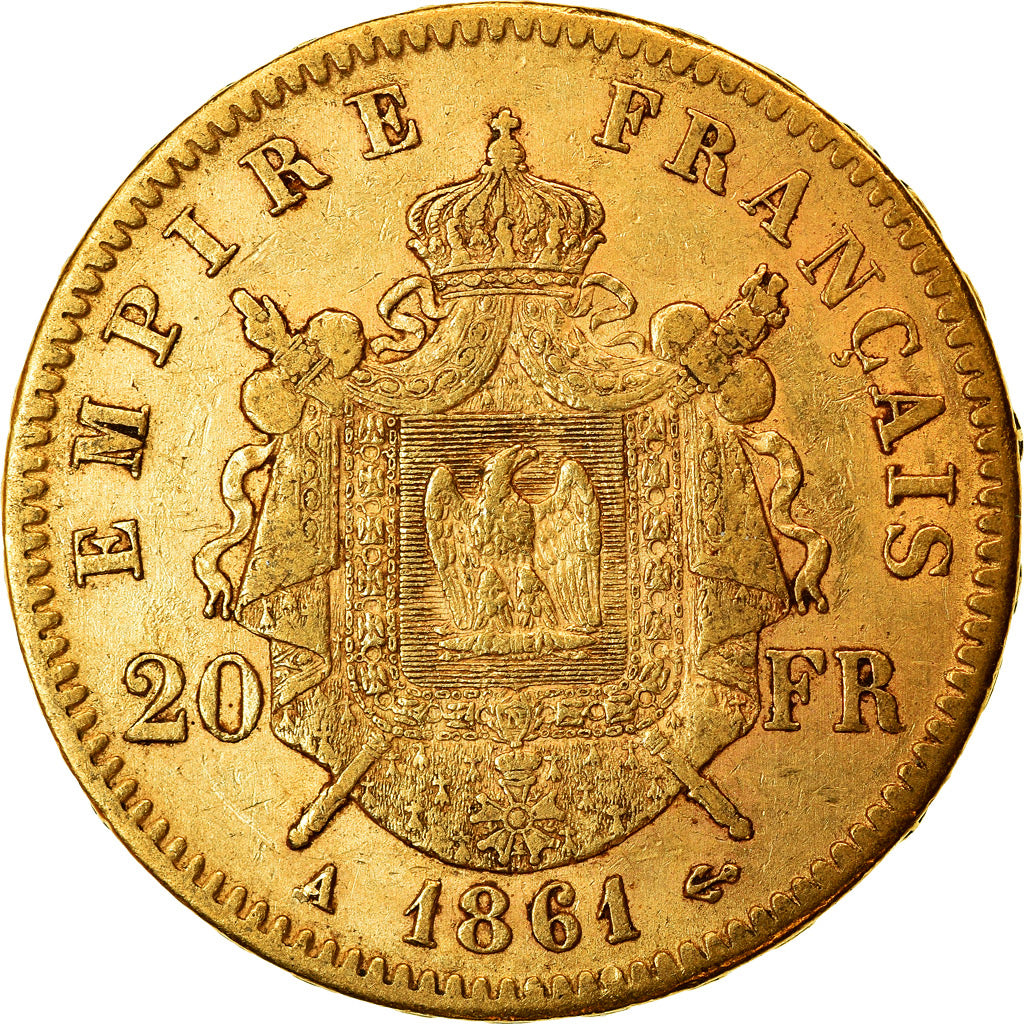 Münze, Frankreich, Napoleon III, Napoléon III, 20 Francs, 1861, Paris, SS+