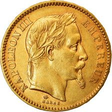 Moneta, Francia, Napoleon III, Napoléon III, 20 Francs, 1866, Paris, BB+, Oro