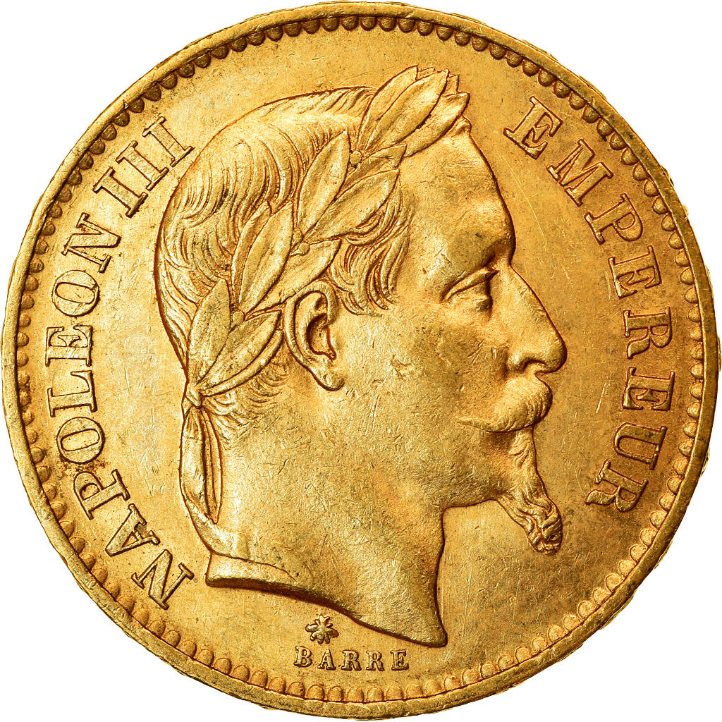 Coin, France, Napoleon III, 20 Francs, 1868, Paris, AU(50-53), Gold, KM 801.1