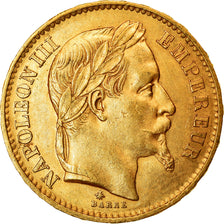 Coin, France, Napoleon III, 20 Francs, 1868, Paris, AU(50-53), Gold, KM 801.1