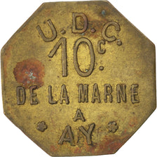 France, 10 Centimes, VF(30-35), Brass, Elie #manque, 2.39