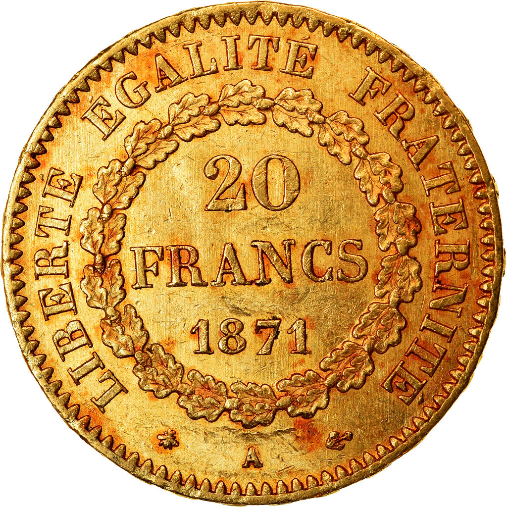 Münze, Frankreich, Génie, 20 Francs, 1871, Paris, SS+, Gold, KM:825