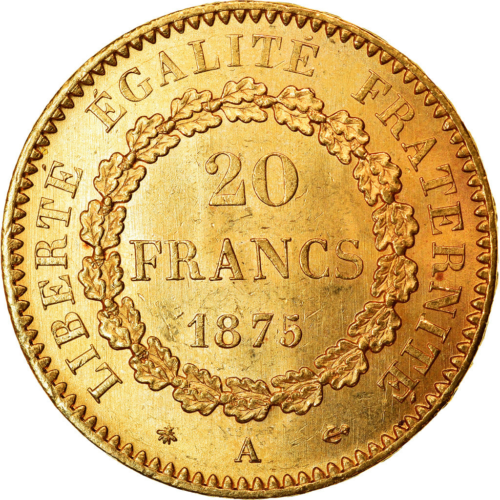 Monnaie, France, Génie, 20 Francs, 1875, Paris, SUP+, Or, Gadoury:1063, KM:825