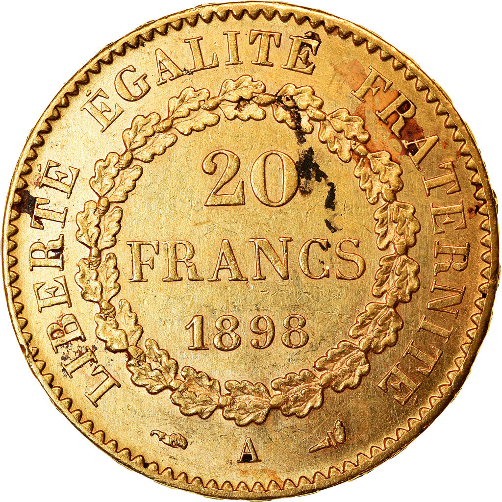 Münze, Frankreich, Génie, 20 Francs, 1898, Paris, VZ, Gold, KM:825