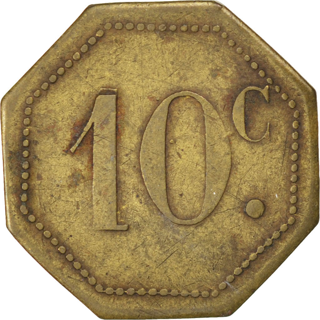 France, 10 Centimes, EF(40-45), Brass, Elie #manque, 2.41