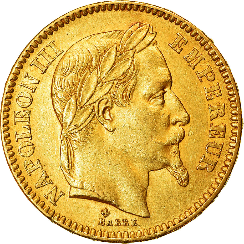 Moneta, Francja, Napoleon III, Napoléon III, 20 Francs, 1863, Strasbourg