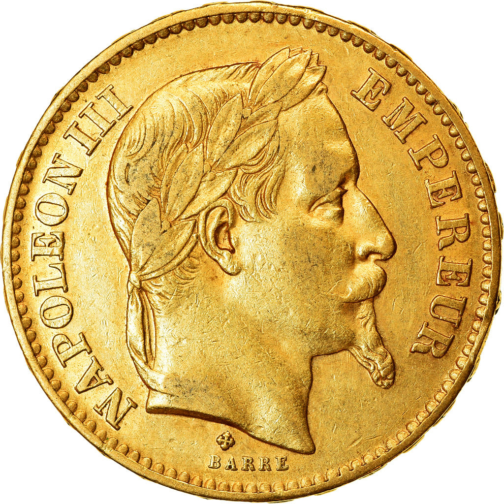 Moneta, Francja, Napoleon III, Napoléon III, 20 Francs, 1868, Strasbourg