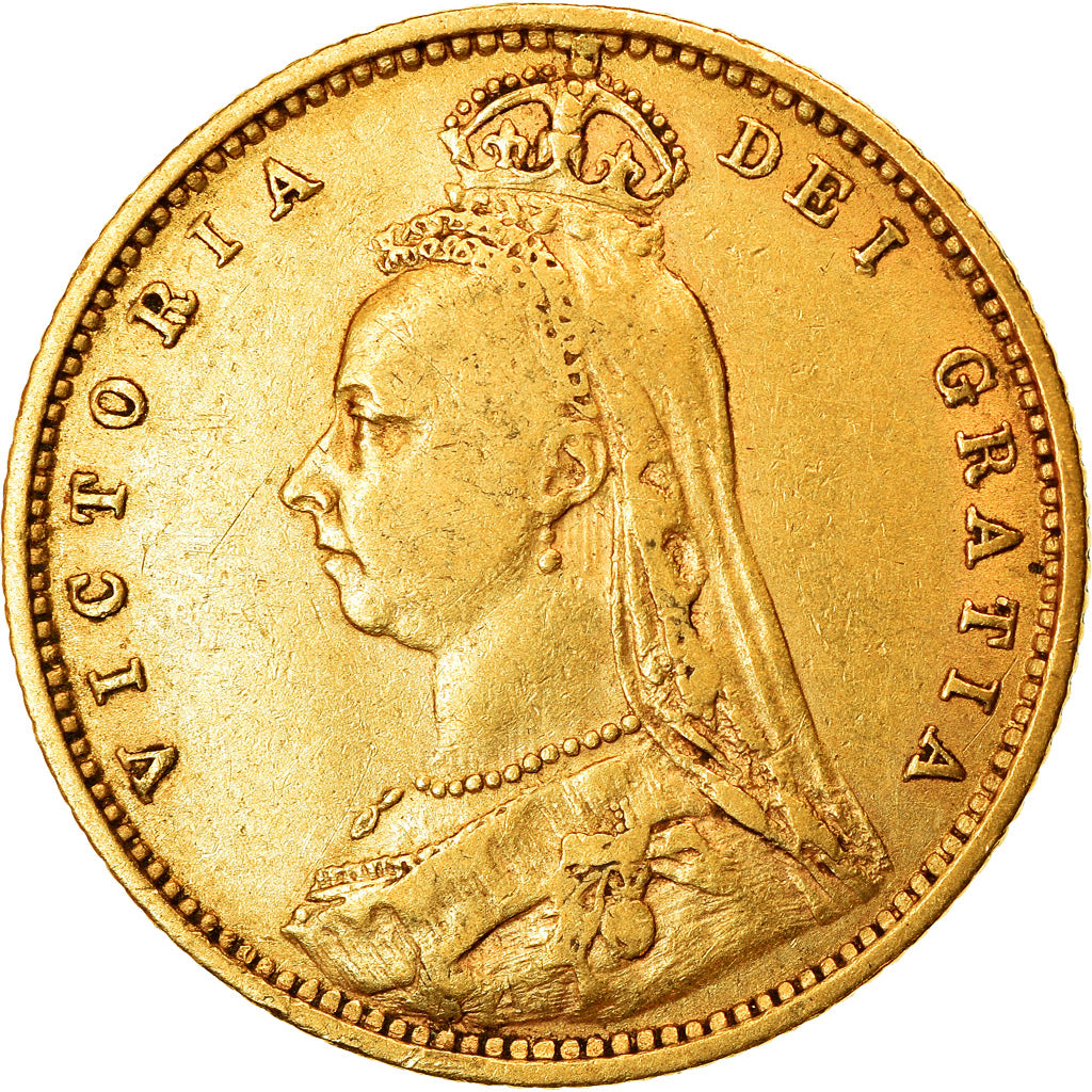 Monnaie, Grande-Bretagne, Victoria, 1/2 Sovereign, 1892, TTB, Or, KM:766