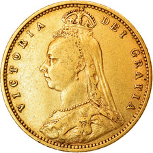 Moneda, Gran Bretaña, Victoria, 1/2 Sovereign, 1892, MBC, Oro, KM:766