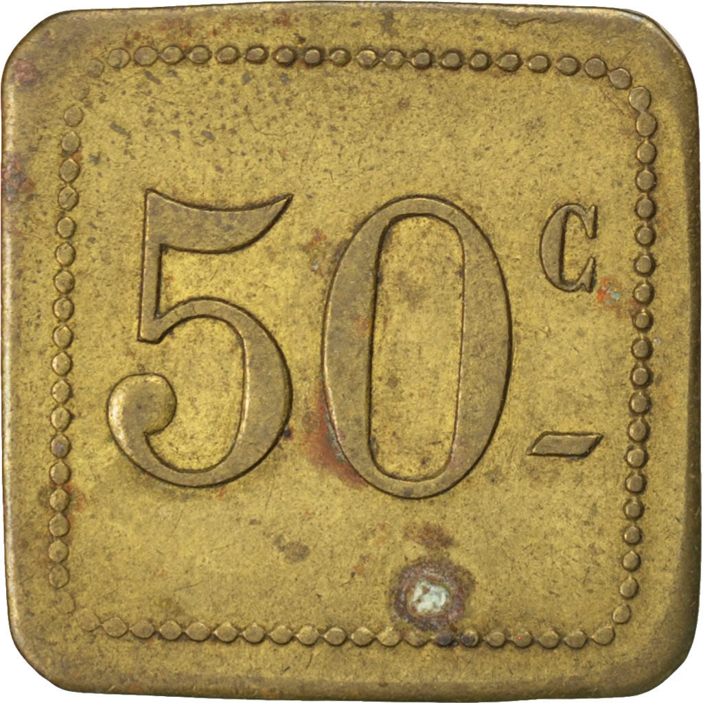 France, 50 Centimes, EF(40-45), Brass, Elie #15.2, 2.86
