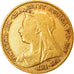 Münze, Großbritannien, Victoria, 1/2 Sovereign, 1895, S+, Gold, KM:784