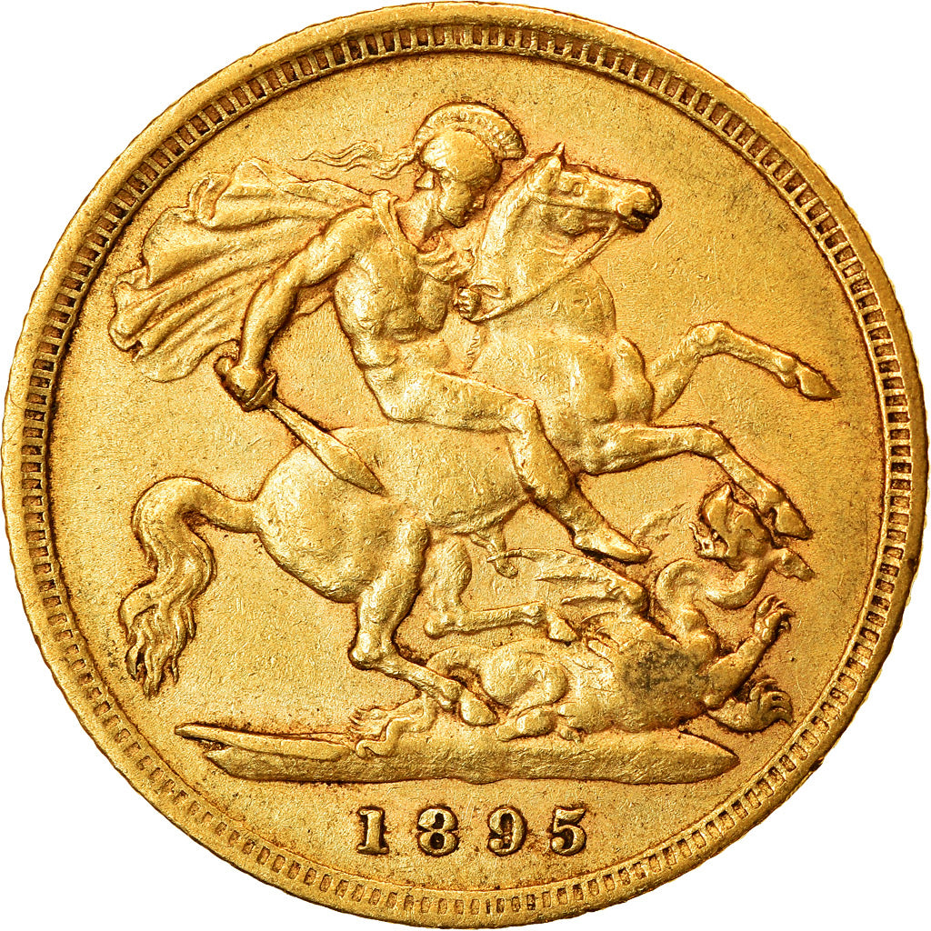 Coin, Great Britain, Victoria, 1/2 Sovereign, 1895, EF(40-45), Gold, KM:784