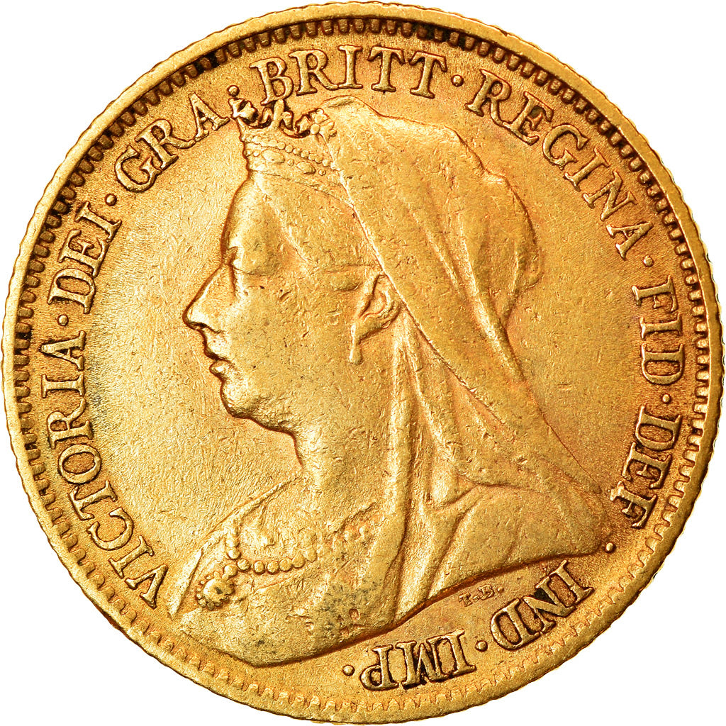Monnaie, Grande-Bretagne, Victoria, 1/2 Sovereign, 1899, TTB, Or, KM:784