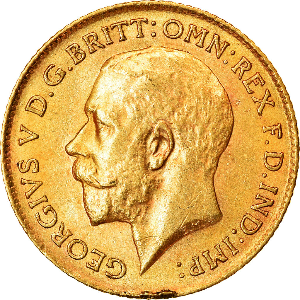Coin, Great Britain, George V, 1/2 Sovereign, 1914, AU(55-58), Gold, KM:819