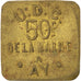 France, 50 Centimes, EF(40-45), Brass, Elie #15.2, 2.77