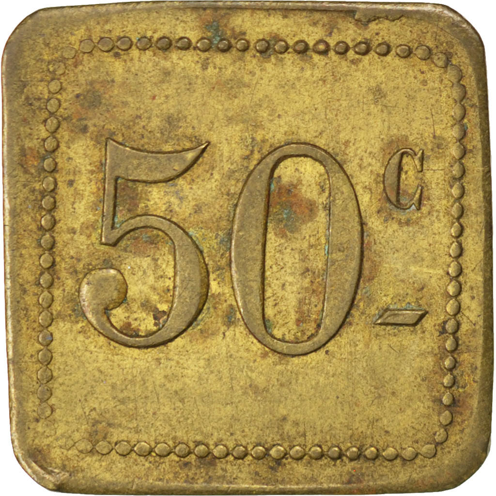France, 50 Centimes, EF(40-45), Brass, Elie #15.2, 2.77