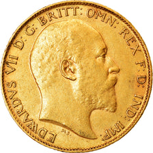 Coin, Great Britain, Edward VII, 1/2 Sovereign, 1902, AU(55-58), Gold, KM:804