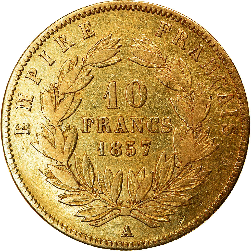 Munten, Frankrijk, Napoleon III, Napoléon III, 10 Francs, 1857, Paris, FR+