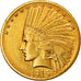 Moneta, USA, Indian Head, $10, Eagle, 1915, U.S. Mint, Philadelphia, AU(50-53)