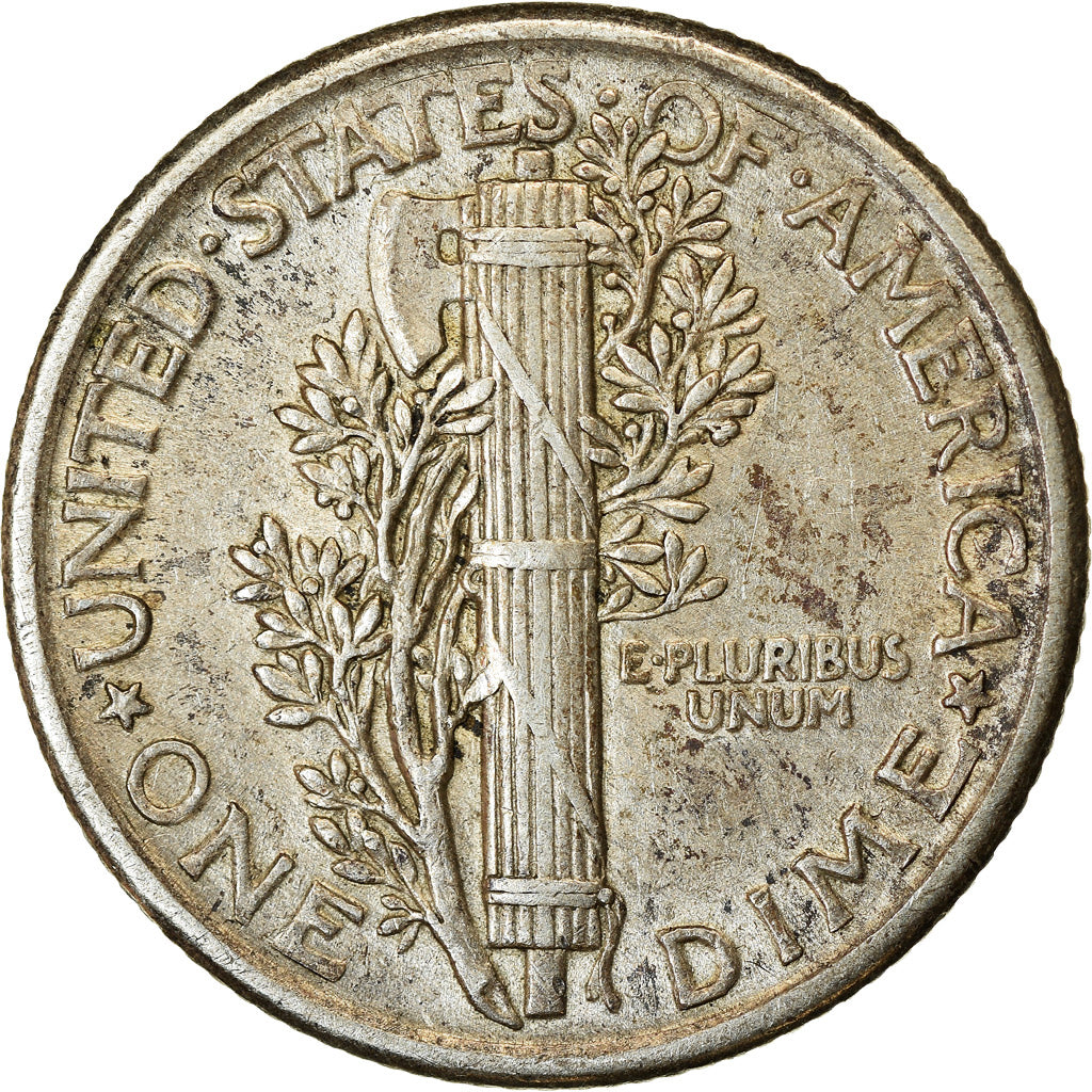 Moeda, Estados Unidos da América, Mercury Dime, Dime, 1917, U.S. Mint