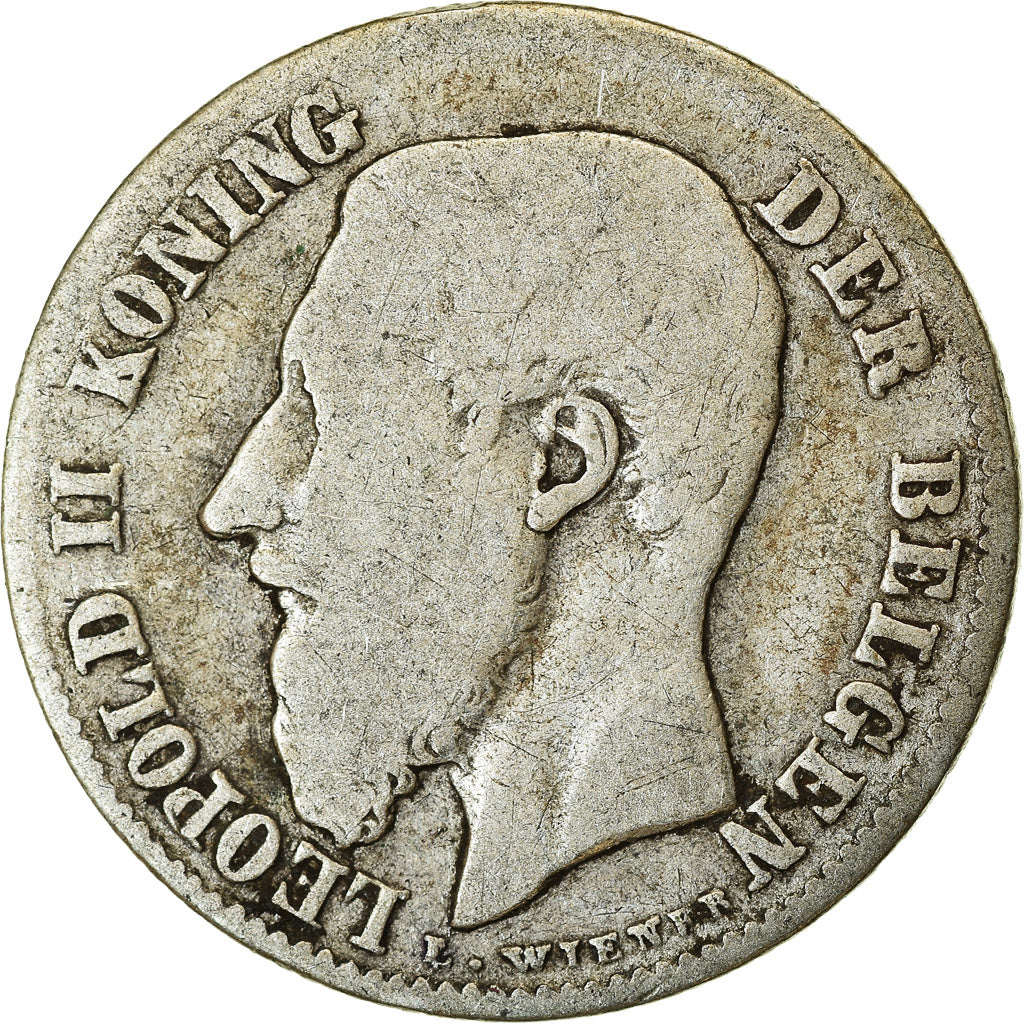 Moneta, Belgio, Leopold II, 50 Centimes, 1899, MB, Argento, KM:26