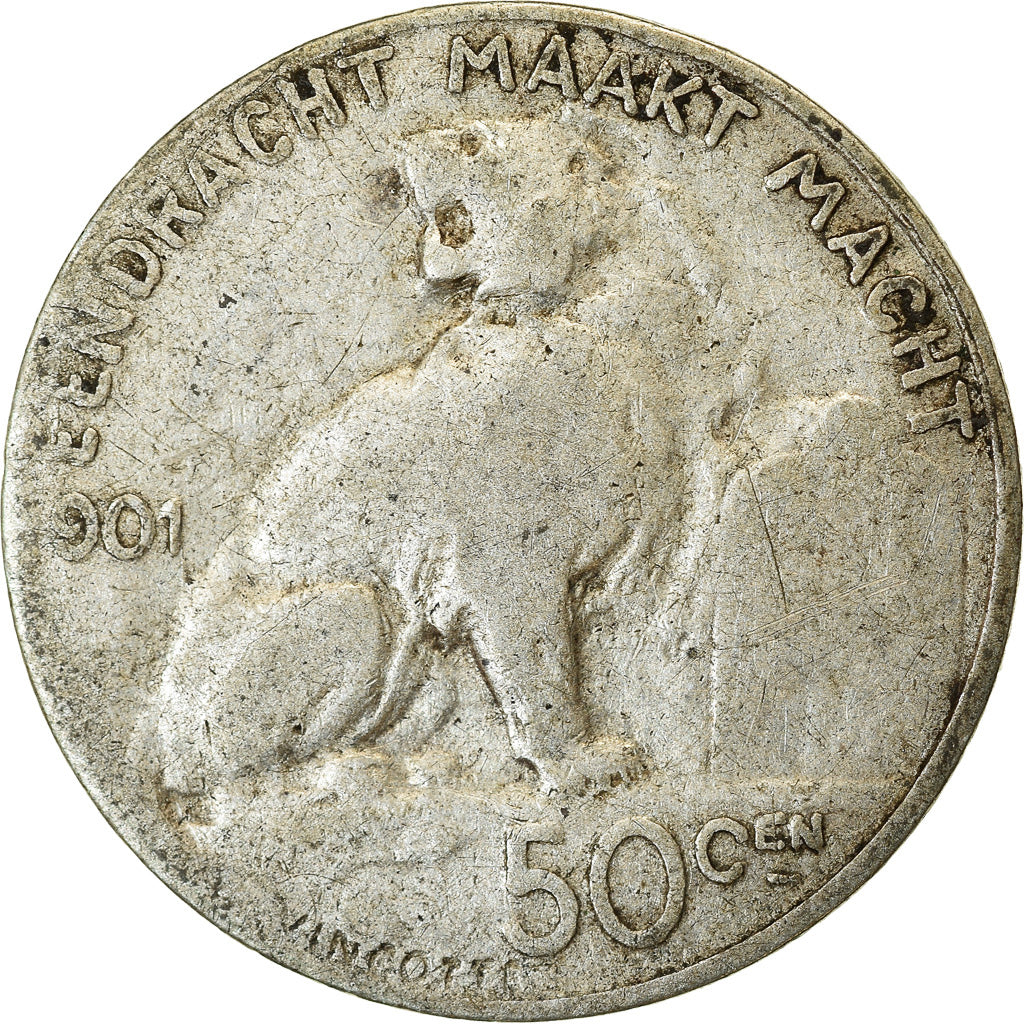 Moneta, Belgio, 50 Centimes, 1901, MB, Argento, KM:50