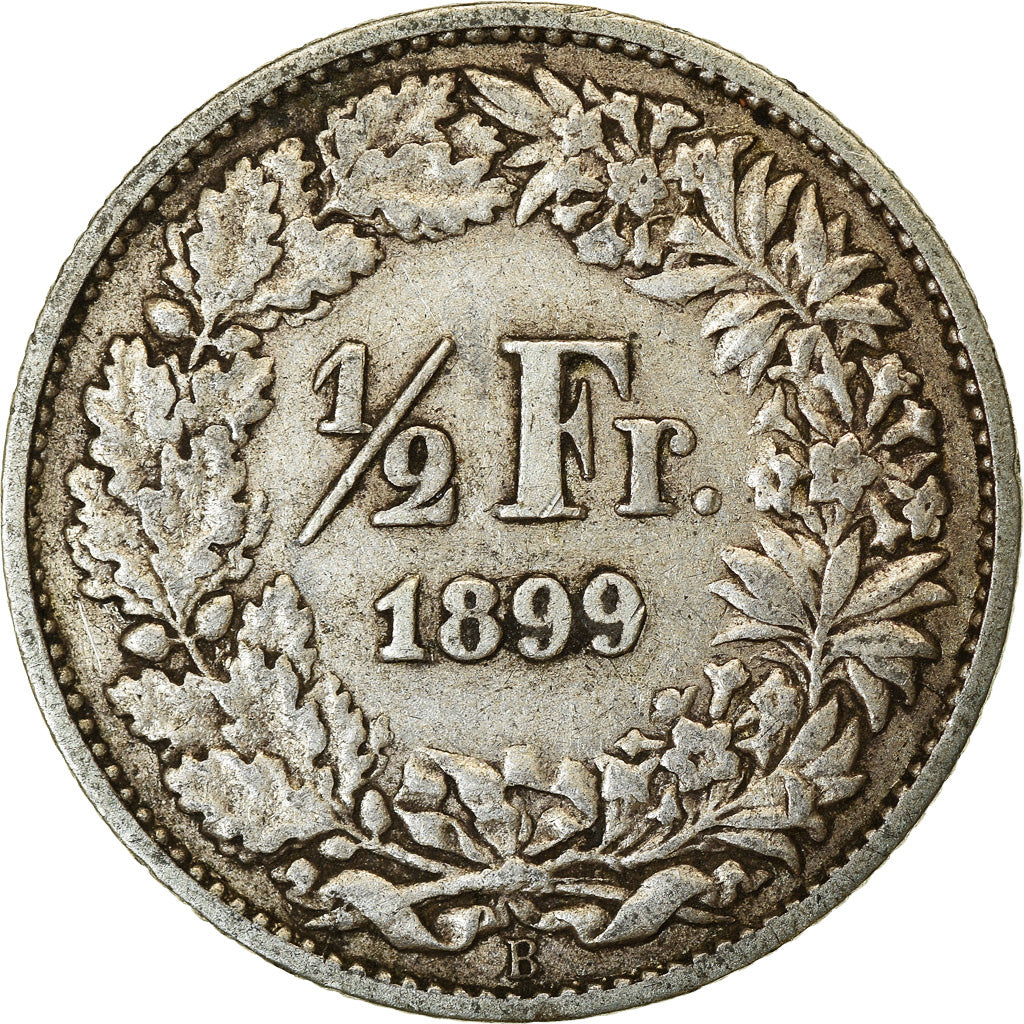Moneta, Svizzera, 1/2 Franc, 1899, Bern, BB, Argento, KM:23